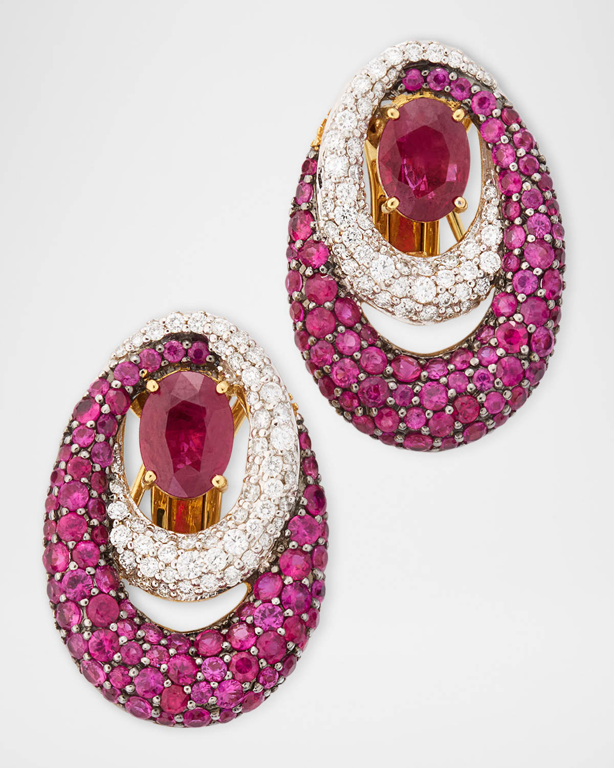 18K White Gold Ruby and Diamond Pendant