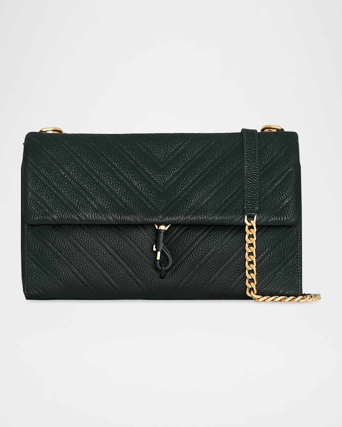 Rebecca Minkoff Edie Large Quilted Leather Shoulder Bag In Dark Envy