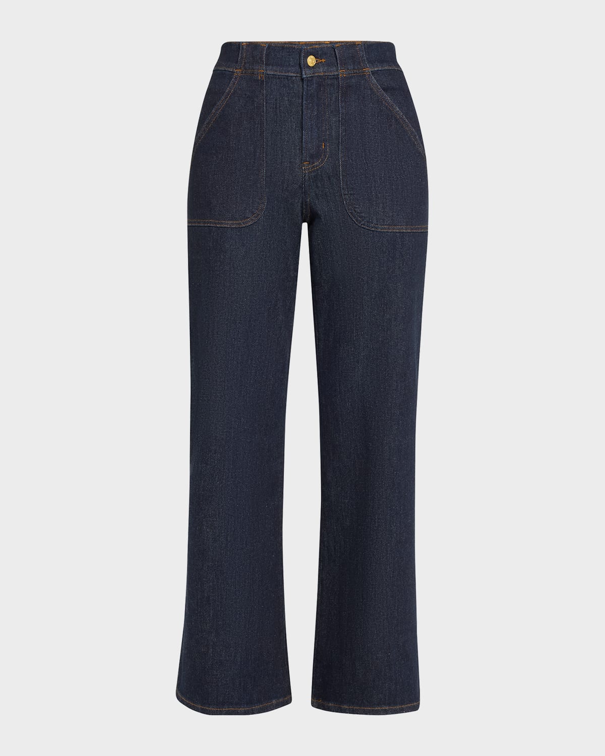 Frame Le Slim Palazzo Modernist Pocket High-rise Wide-leg Jeans In Blue