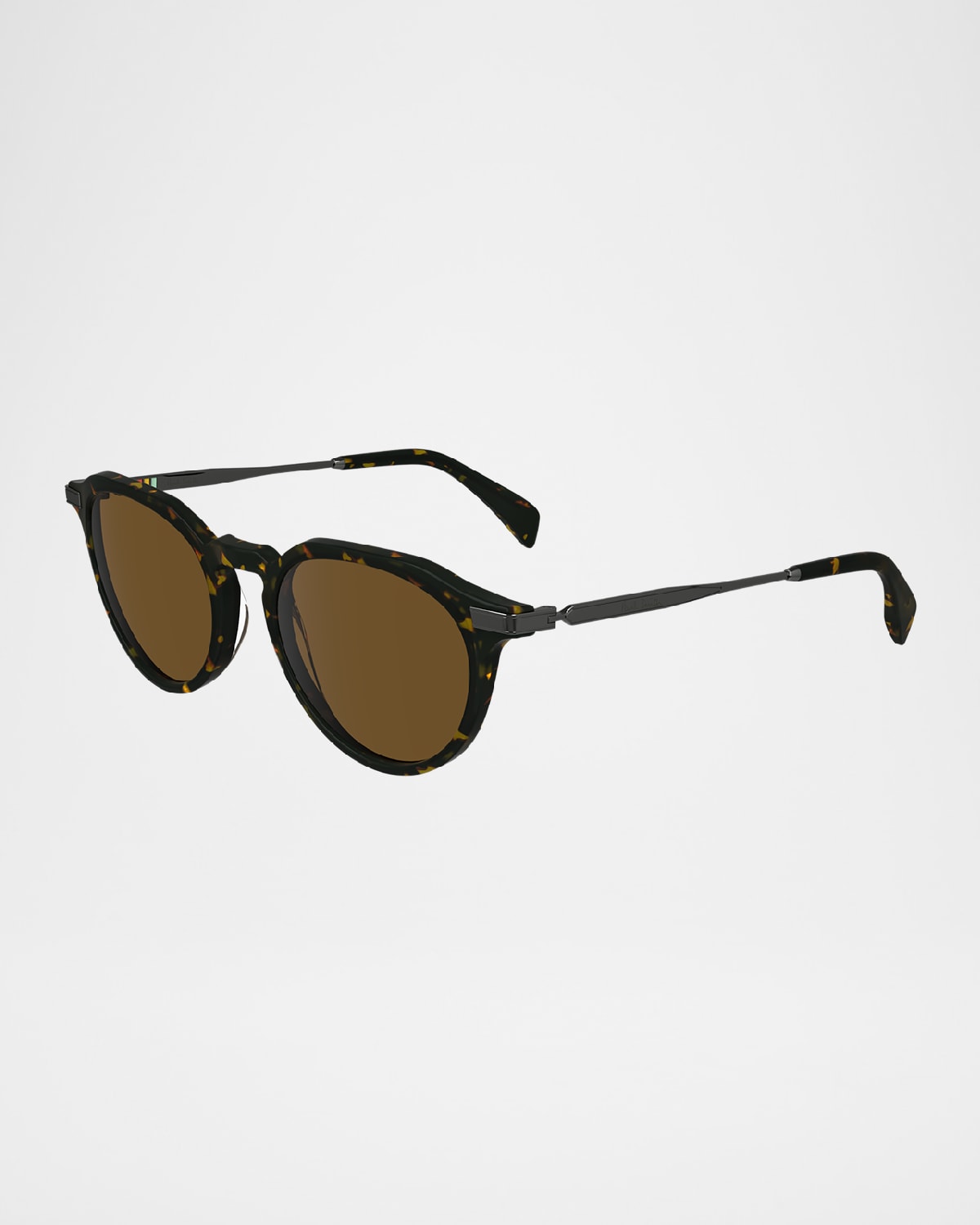 Men's Keats Acetate and Metal Round Sunglasses