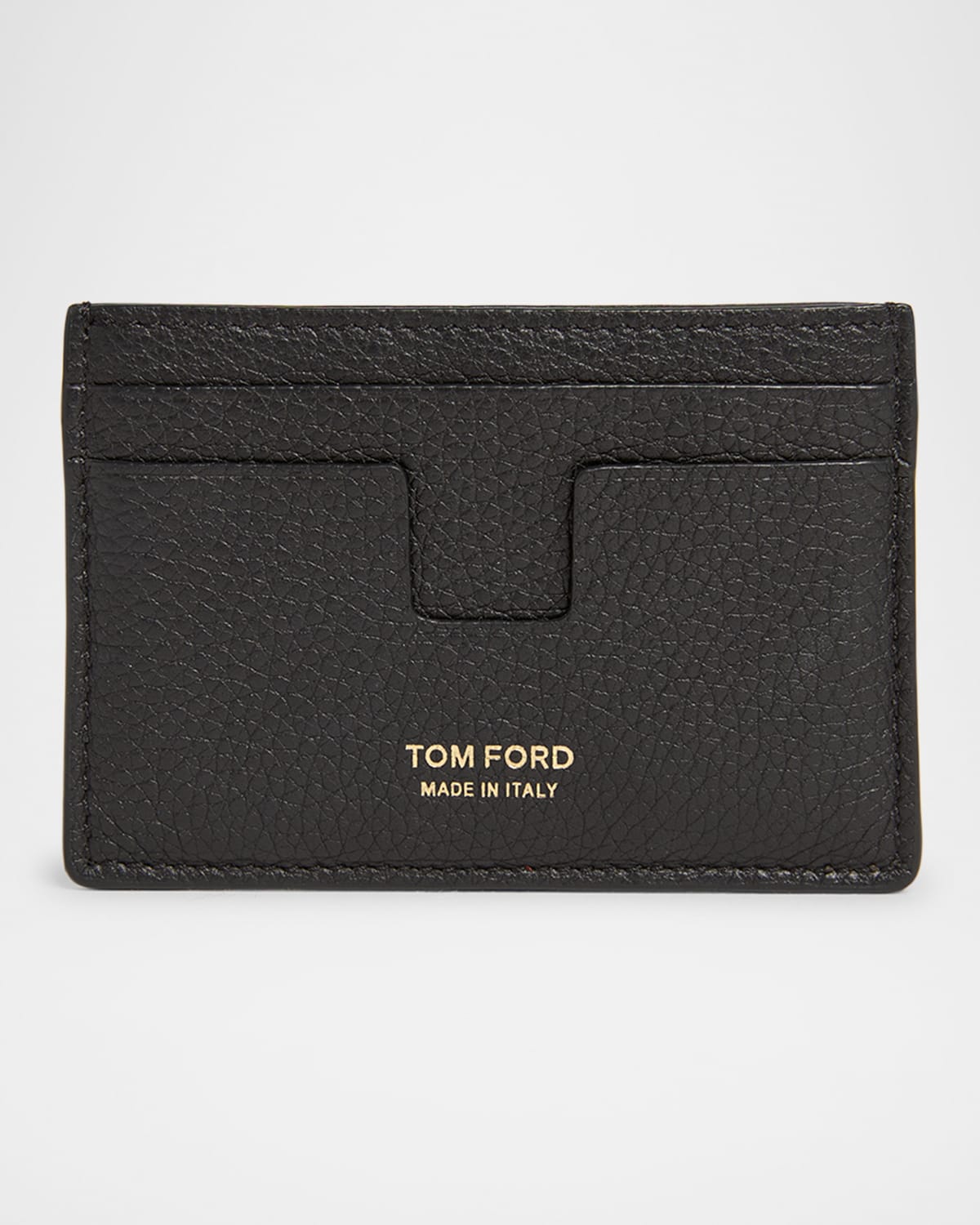 Men's T-Line Grained Leather Card Holder