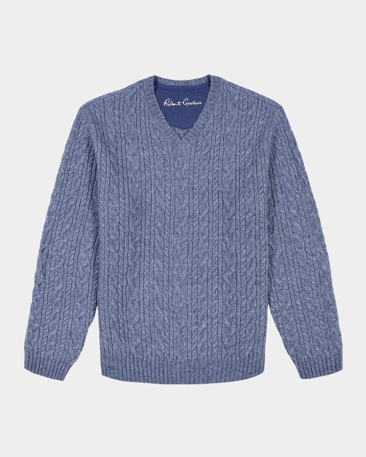 Men's Anson V-Neck Cable Knit Sweater