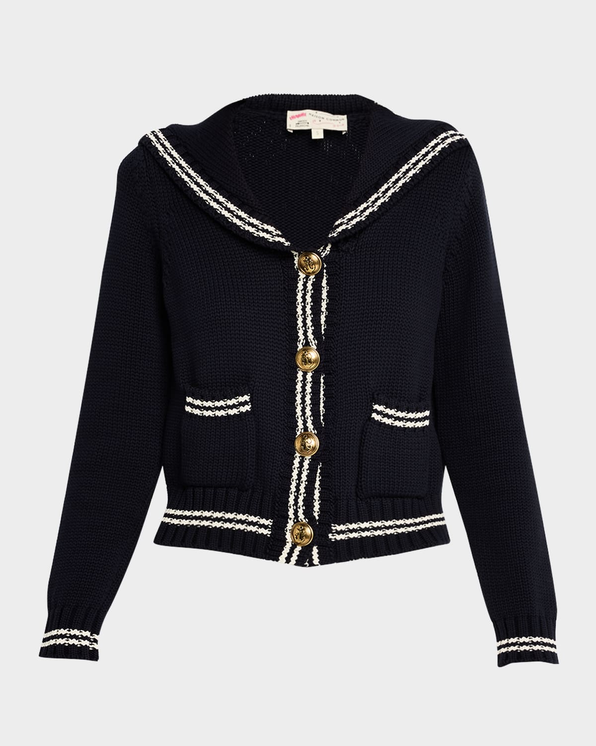 Cotton-Blend Nautical Cardigan