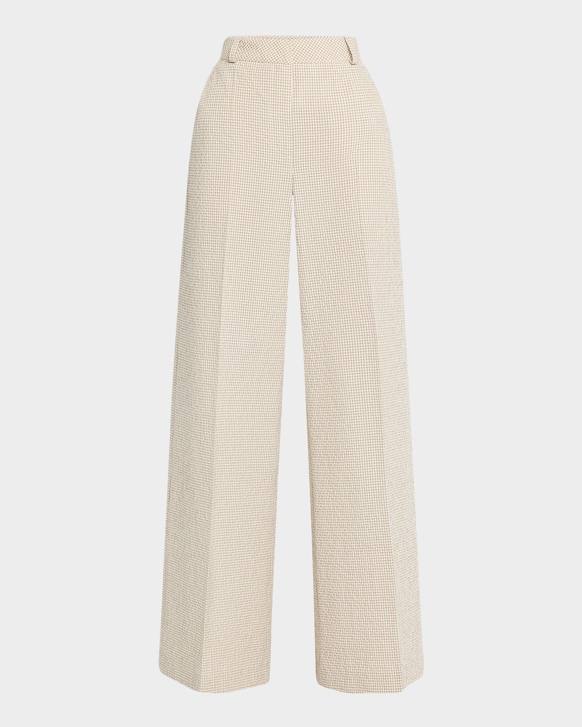 MAISON COMMON GINGHAM SEERSUCKER WIDE-LEG PANTS 