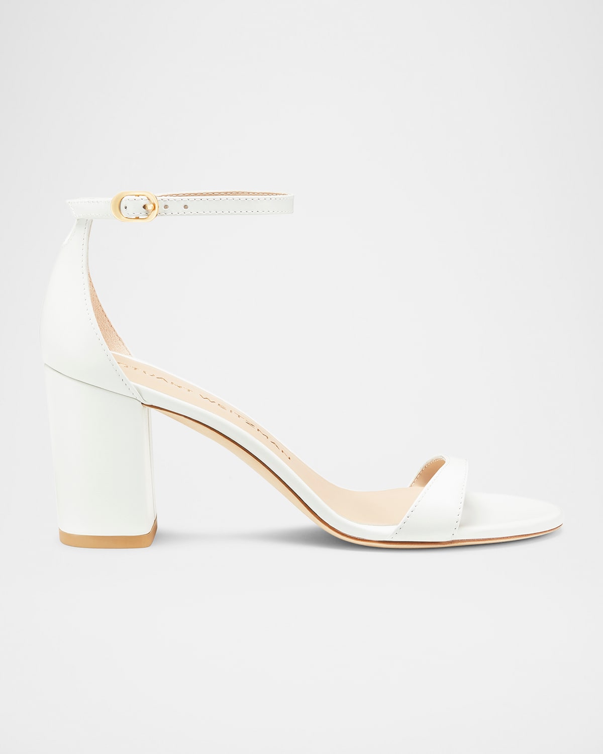 Stuart Weitzman Nudistarc 75mm Block Sandals In White