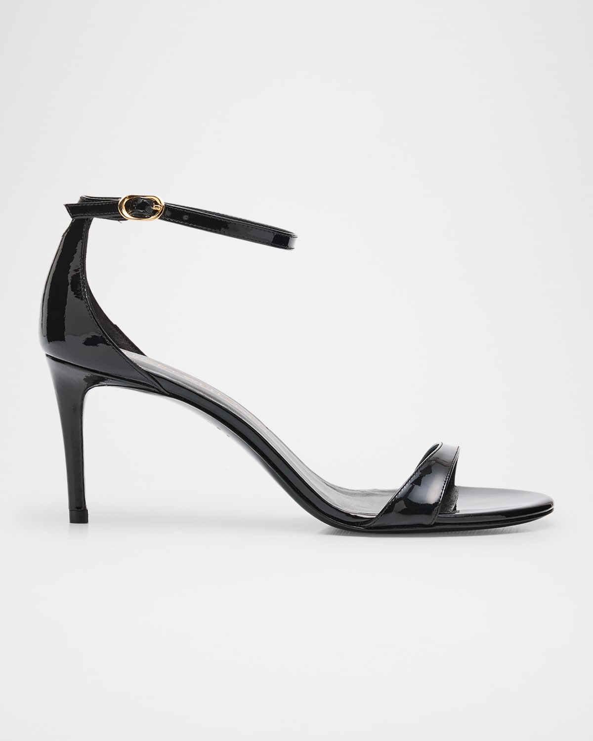 Stuart Weitzman Nudist Ii 75 Patent Leather Sandals In Black