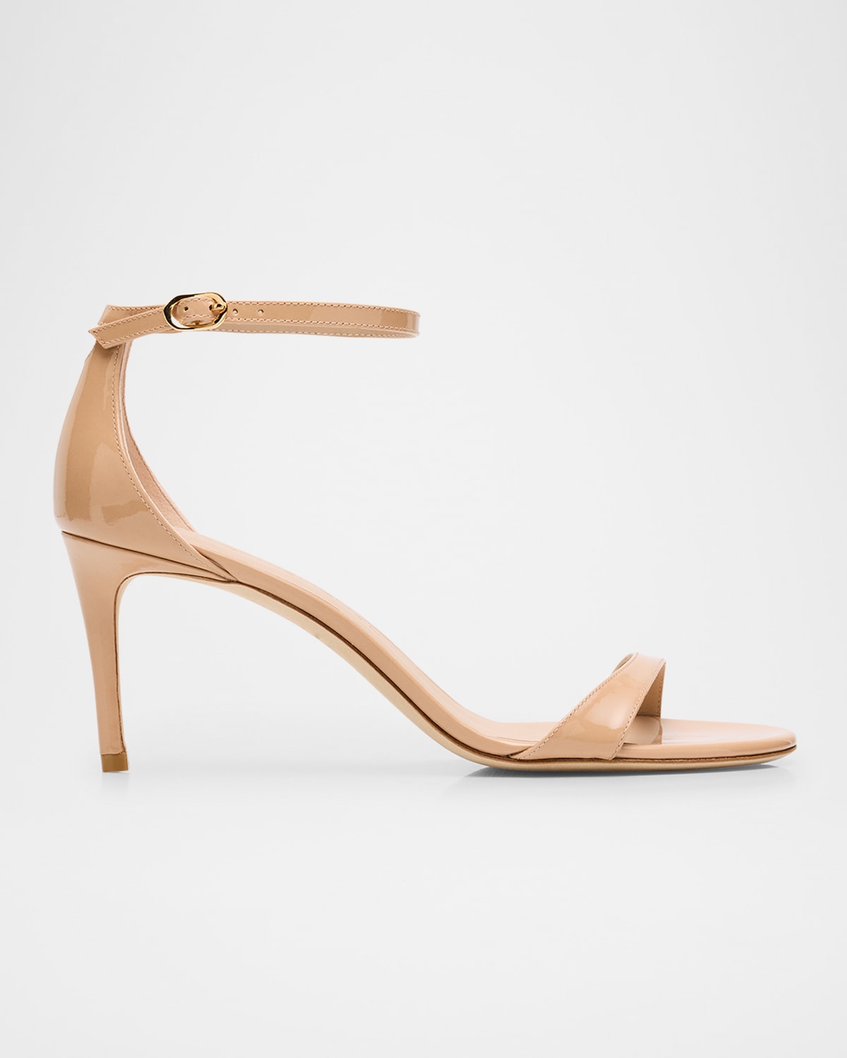STUART WEITZMAN NUDIST II 75 PATENT LEATHER SANDALS 