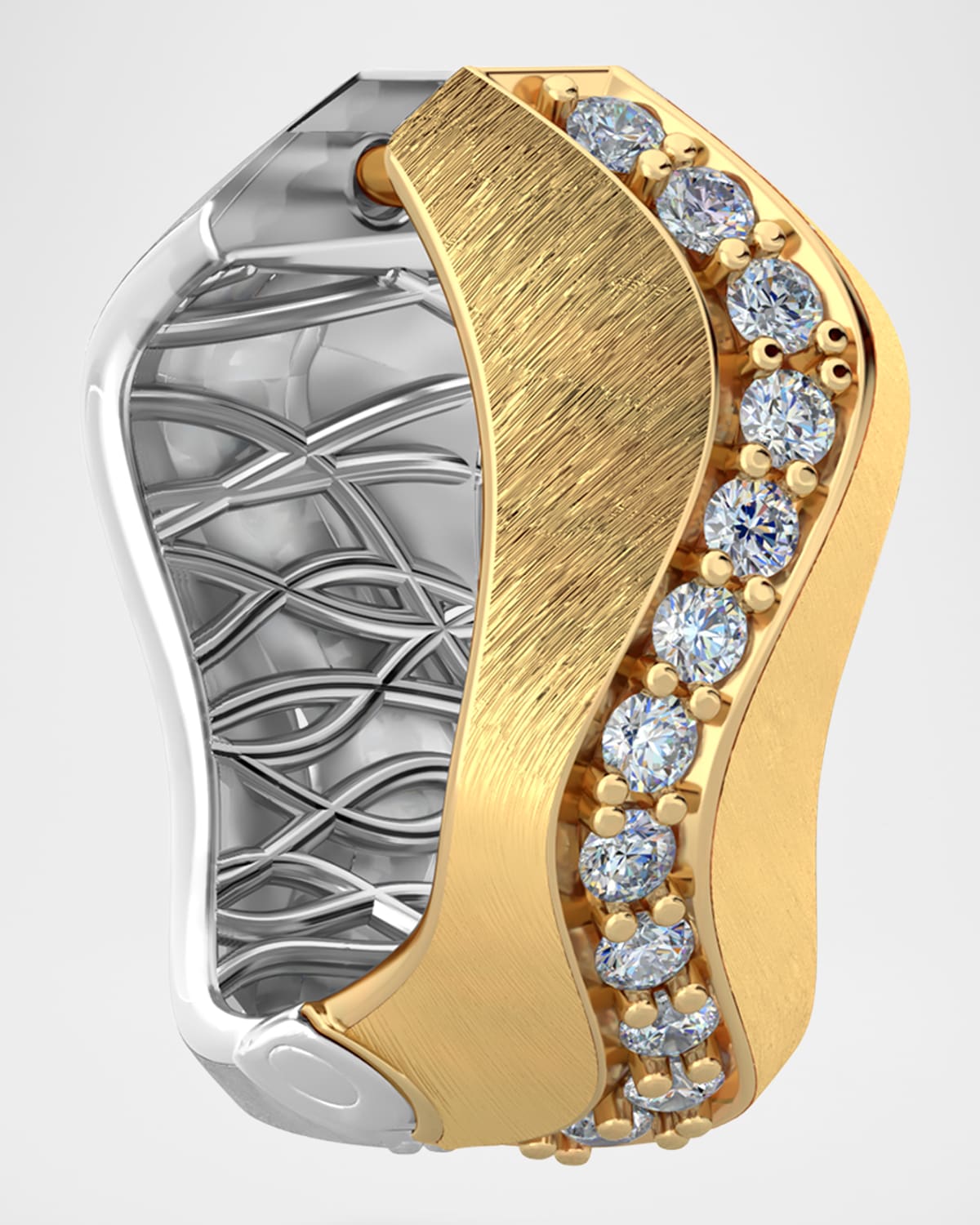 Spur Huggie Hoop Earrings with Diamonds