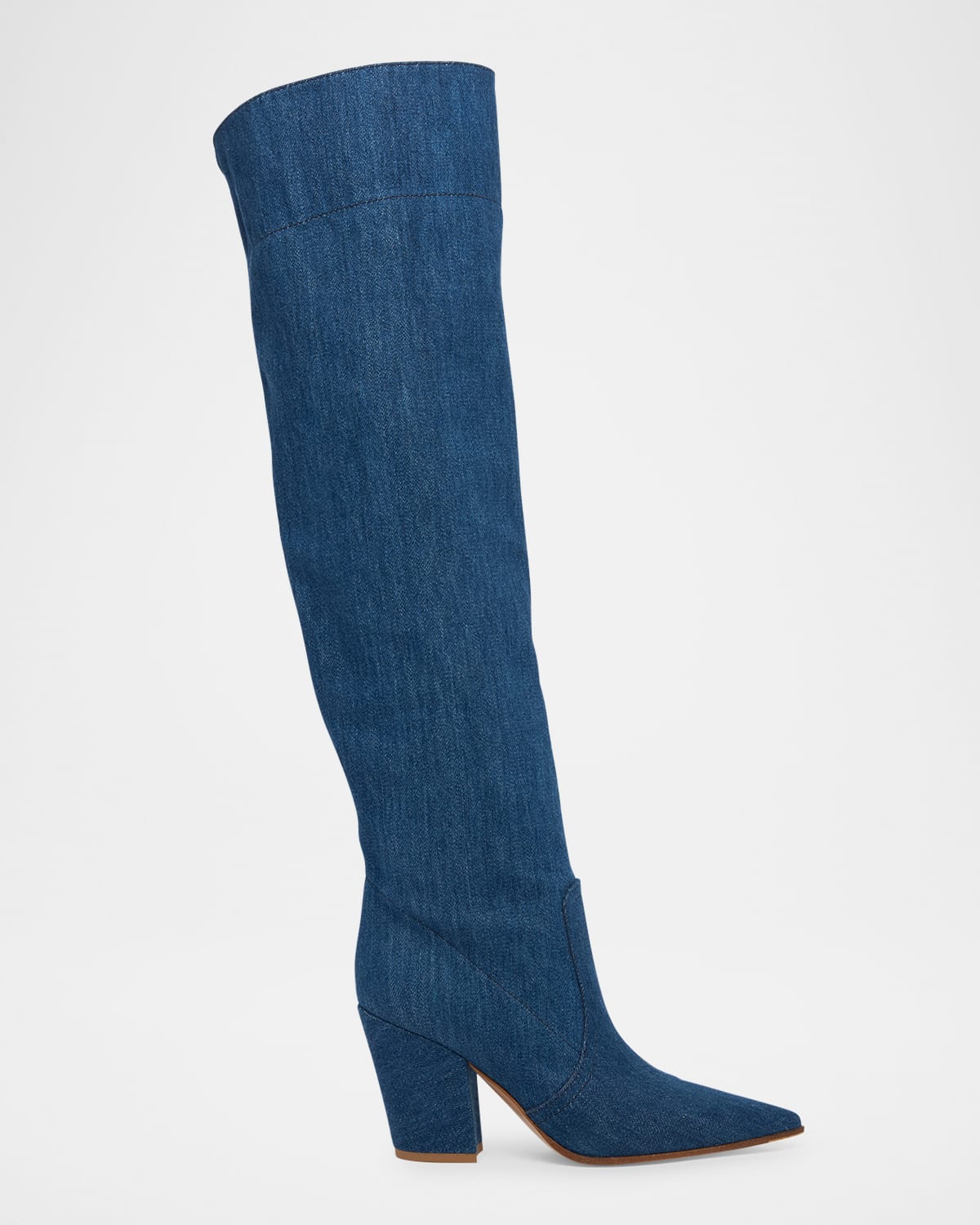 Gianvito Rossi Keinna 85 Denim Over-the-knee Boots In Blue