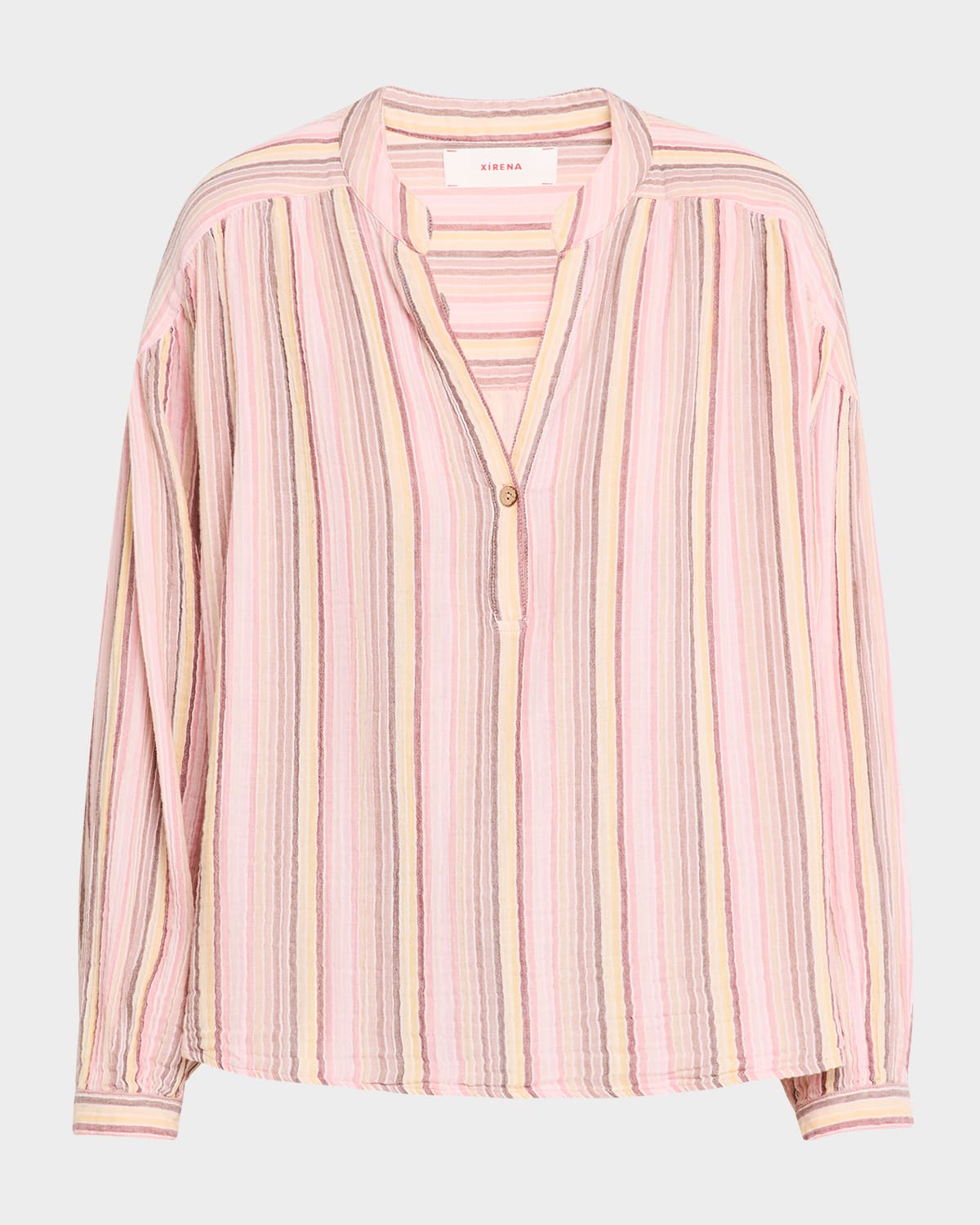 Shop Xirena Alina Striped Cotton Top In Sunrays