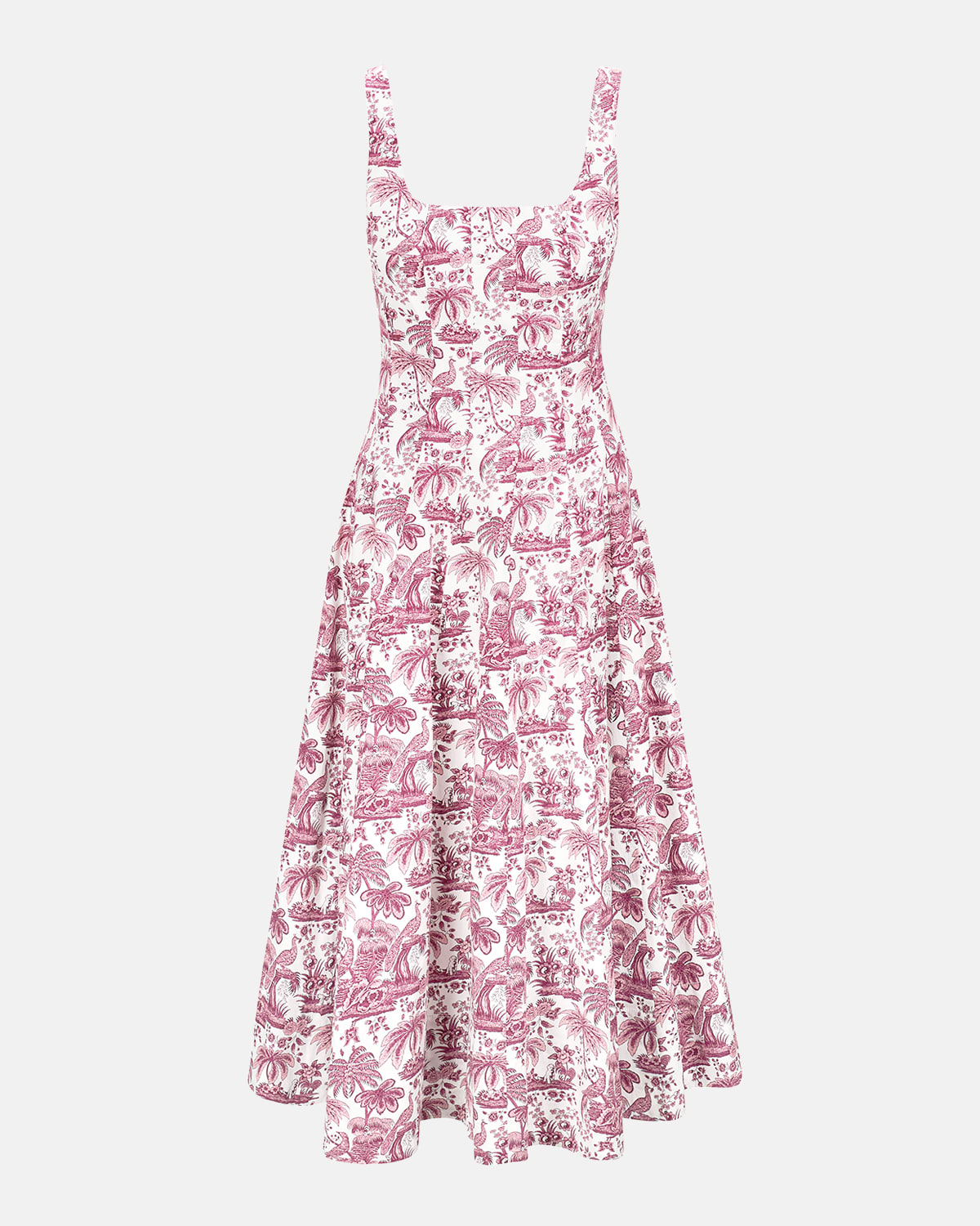 Shop Staud Bordeaux Toile Wells Midi Dress