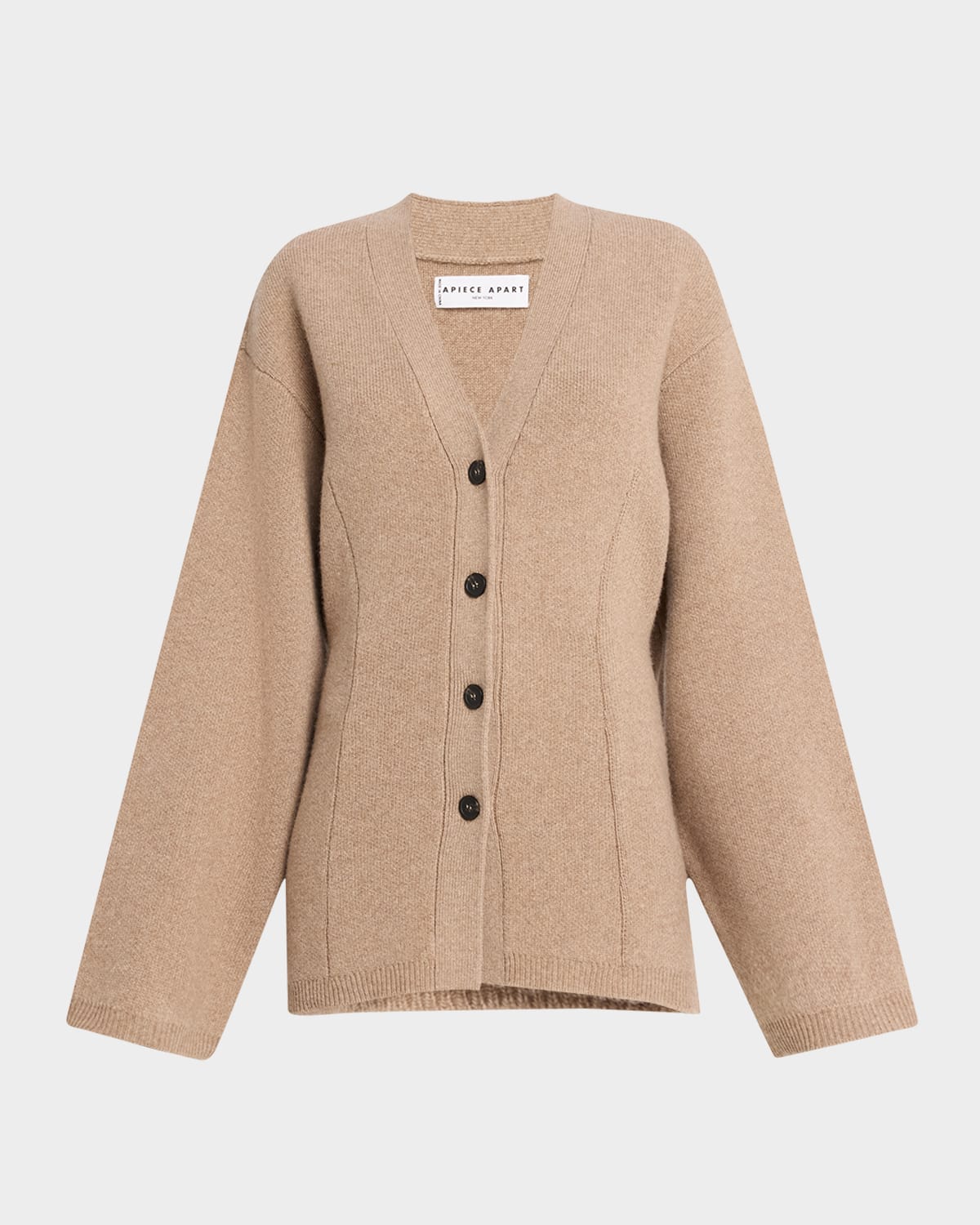 Paris Merino Wool and Cashmere V-Neck Button-Front Cardigan