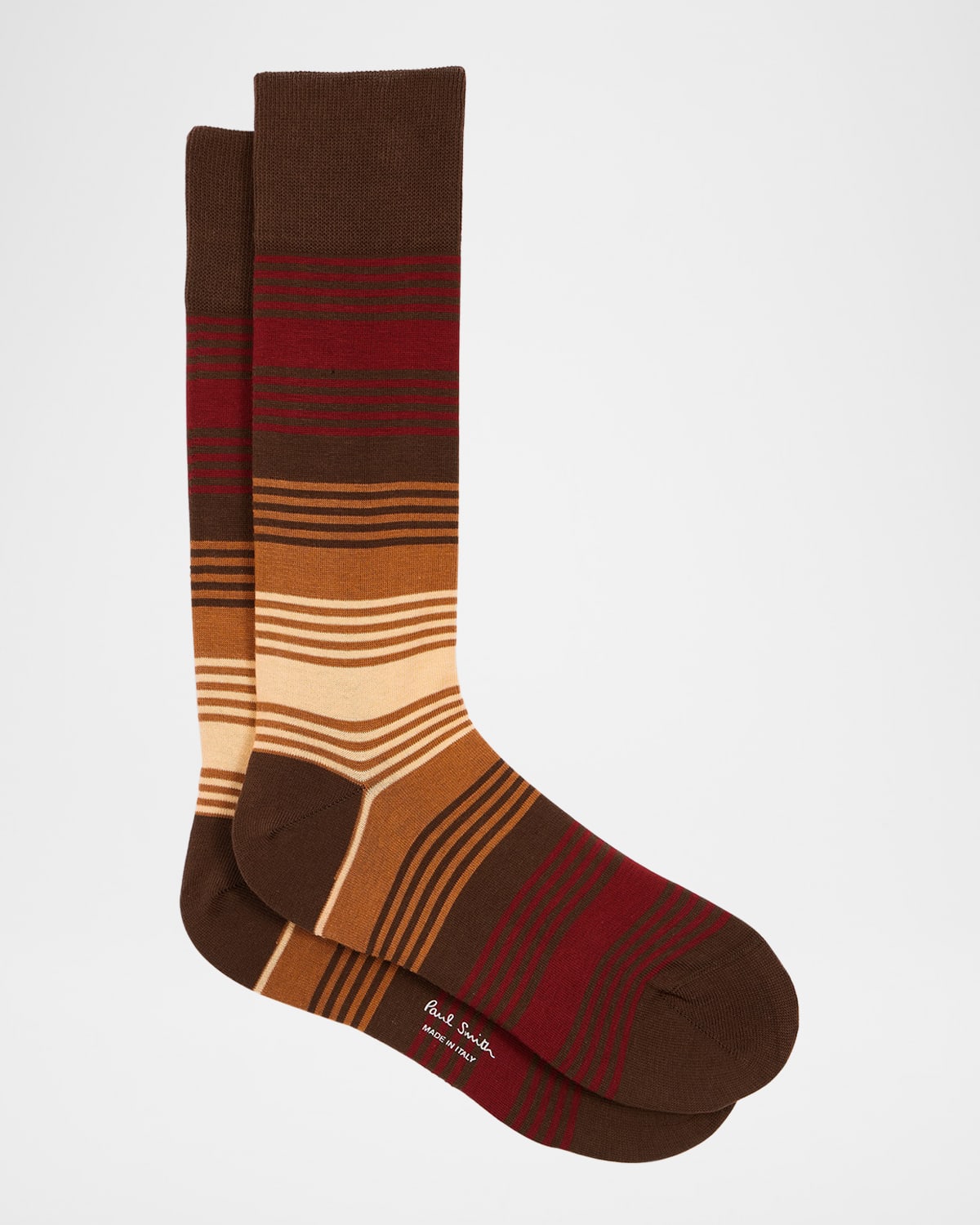 PAUL SMITH MEN'S ISODORE COTTON STRETCH STRIPE CREW SOCKS 