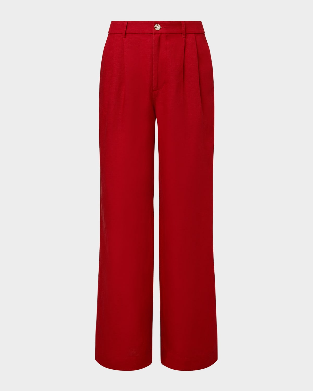 Onia Air Linen Pleated Trouser In Dark Red