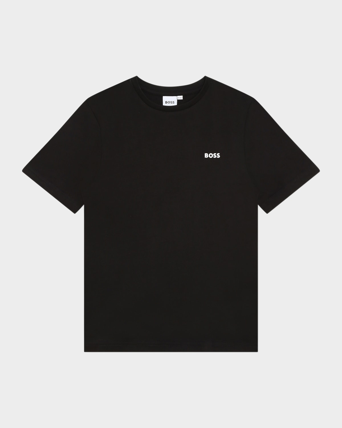 Hugo Boss Boy's Contrast Logo-print T-shirt In Black