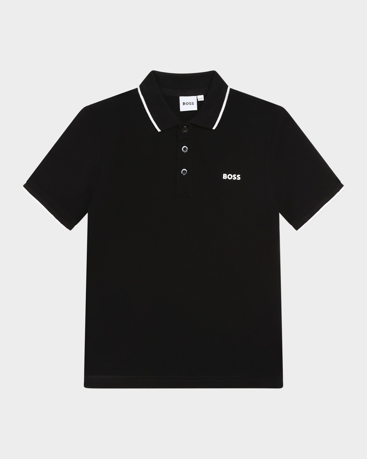 Hugo Boss Boy's Logo-print Polo Shirt In Black