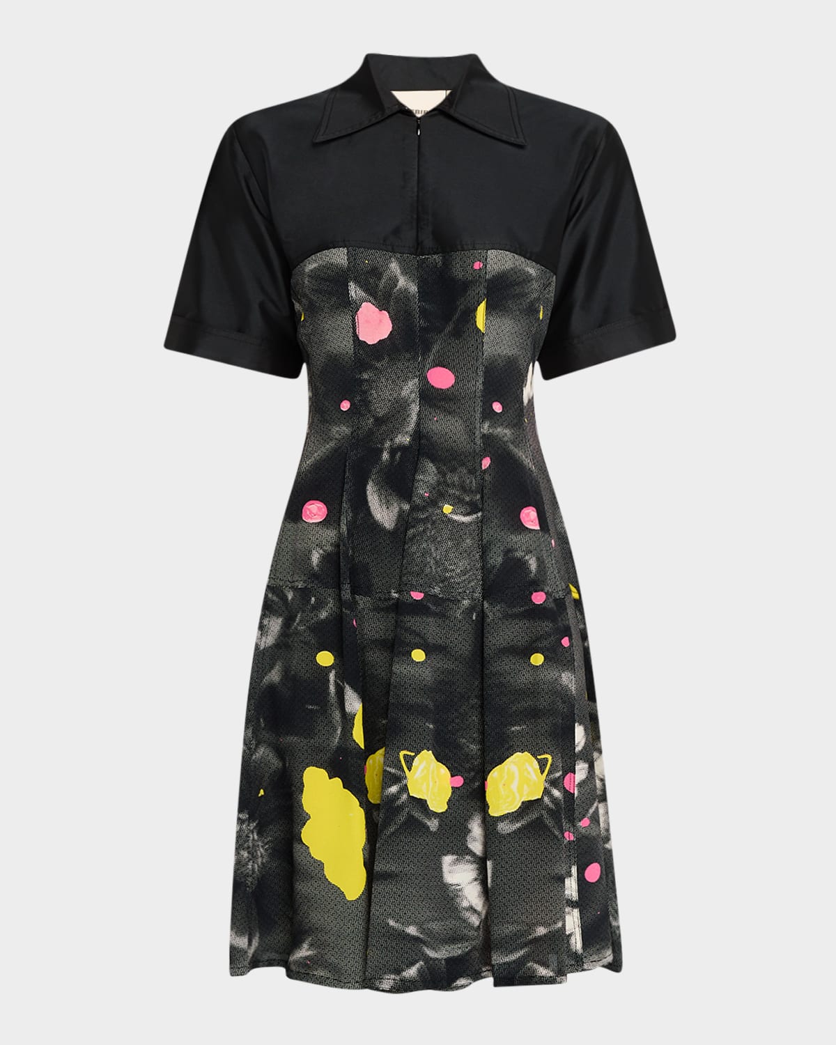 Greenwich Pleated Floral-Print Shirtdress