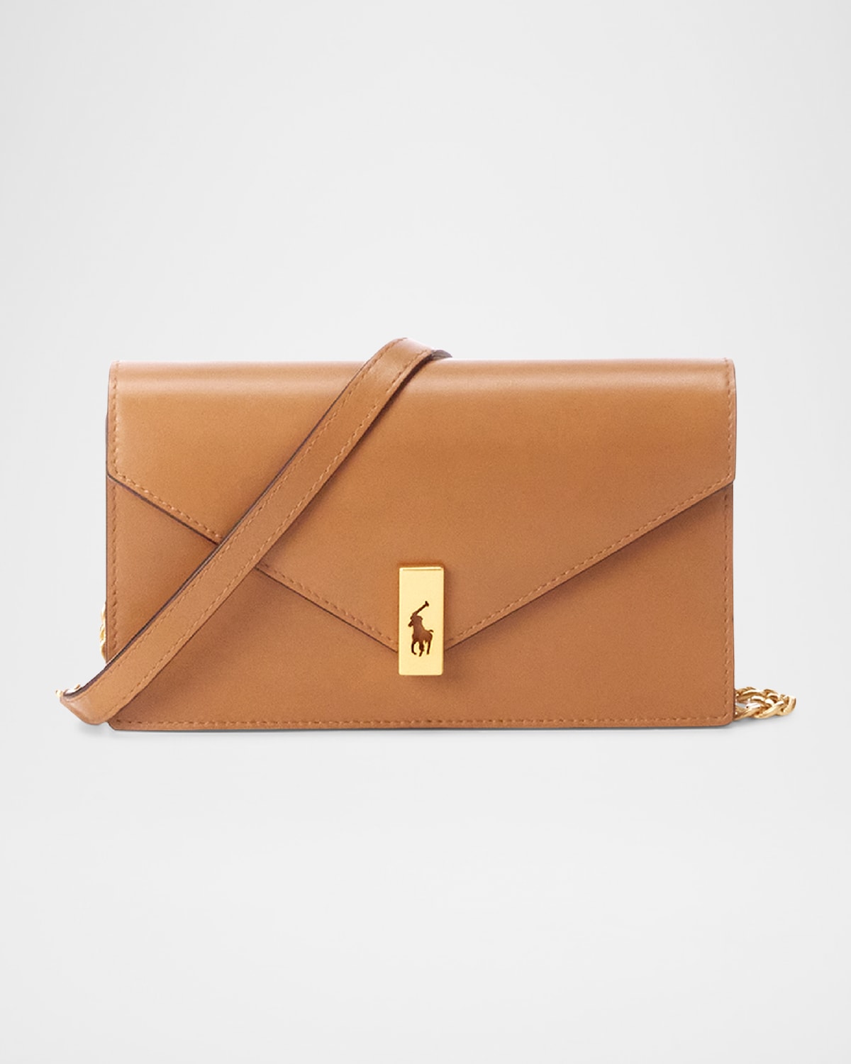 Polo Ralph Lauren Polo Id Leather Chain Wallet & Bag In Tan