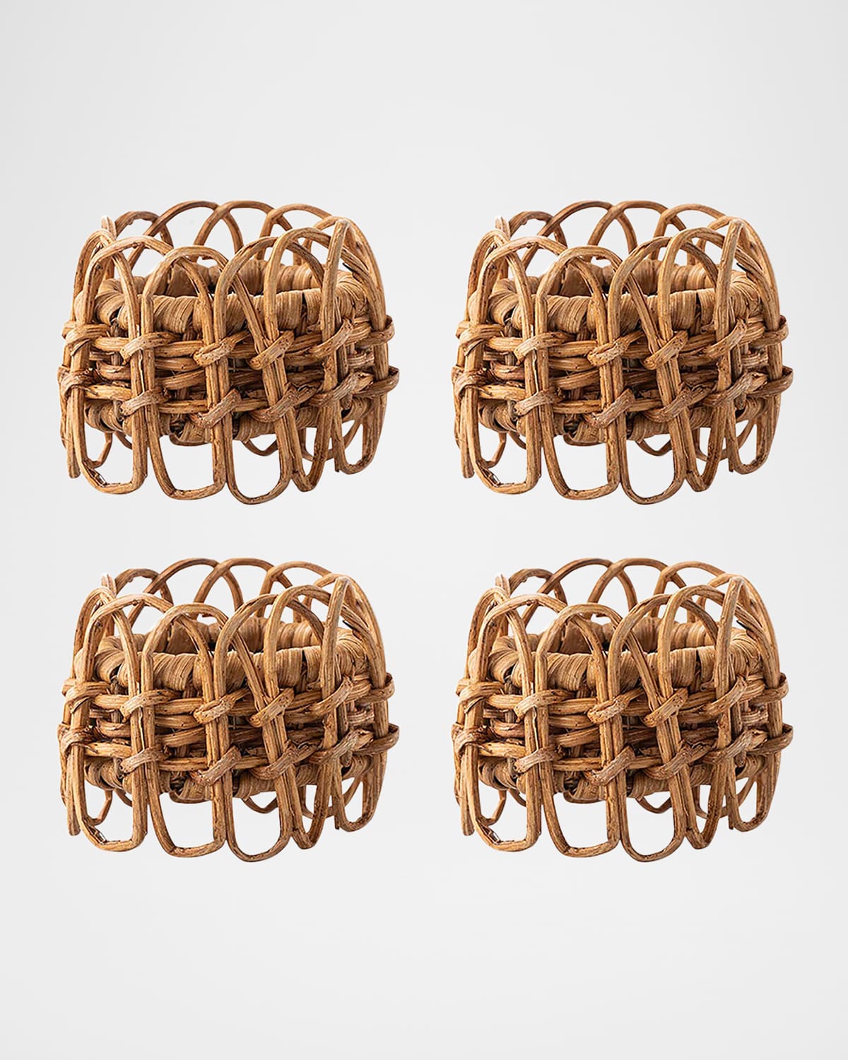 Juliska Provence Rattan Whitewash Napkin Rings, Set Of 4 In Natural