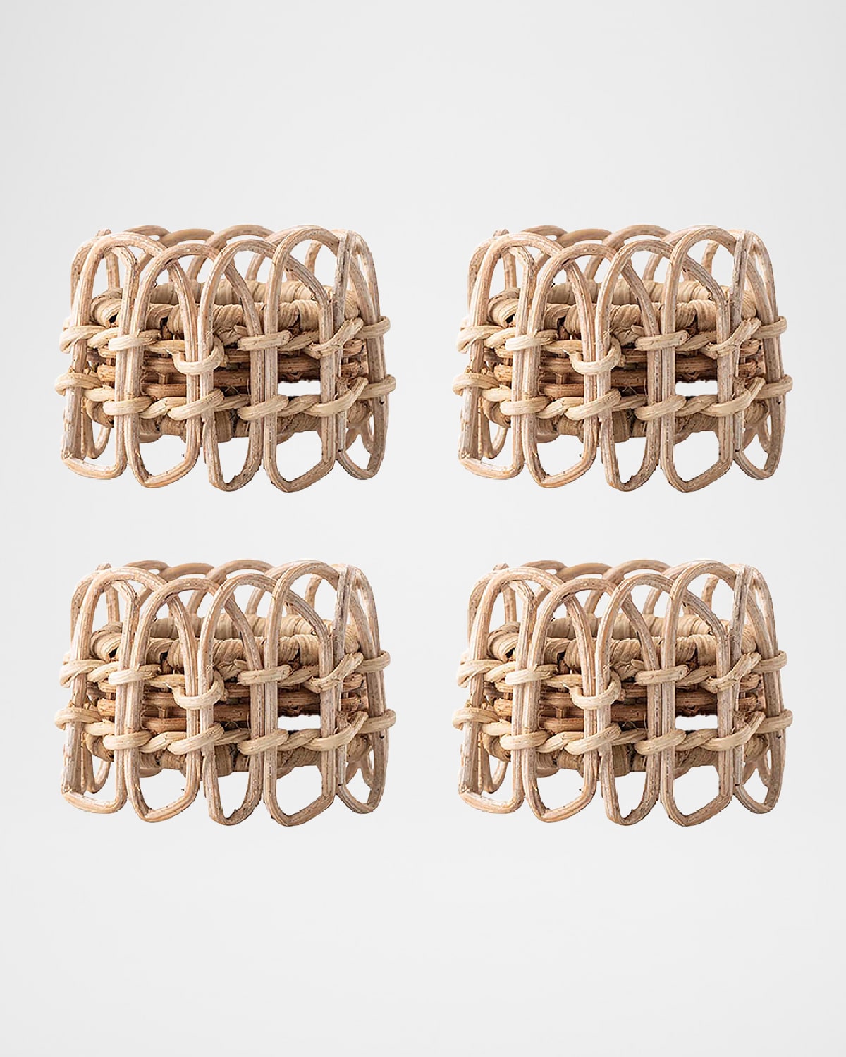 Juliska Provence Rattan Whitewash Napkin Rings, Set Of 4 In Whitewash