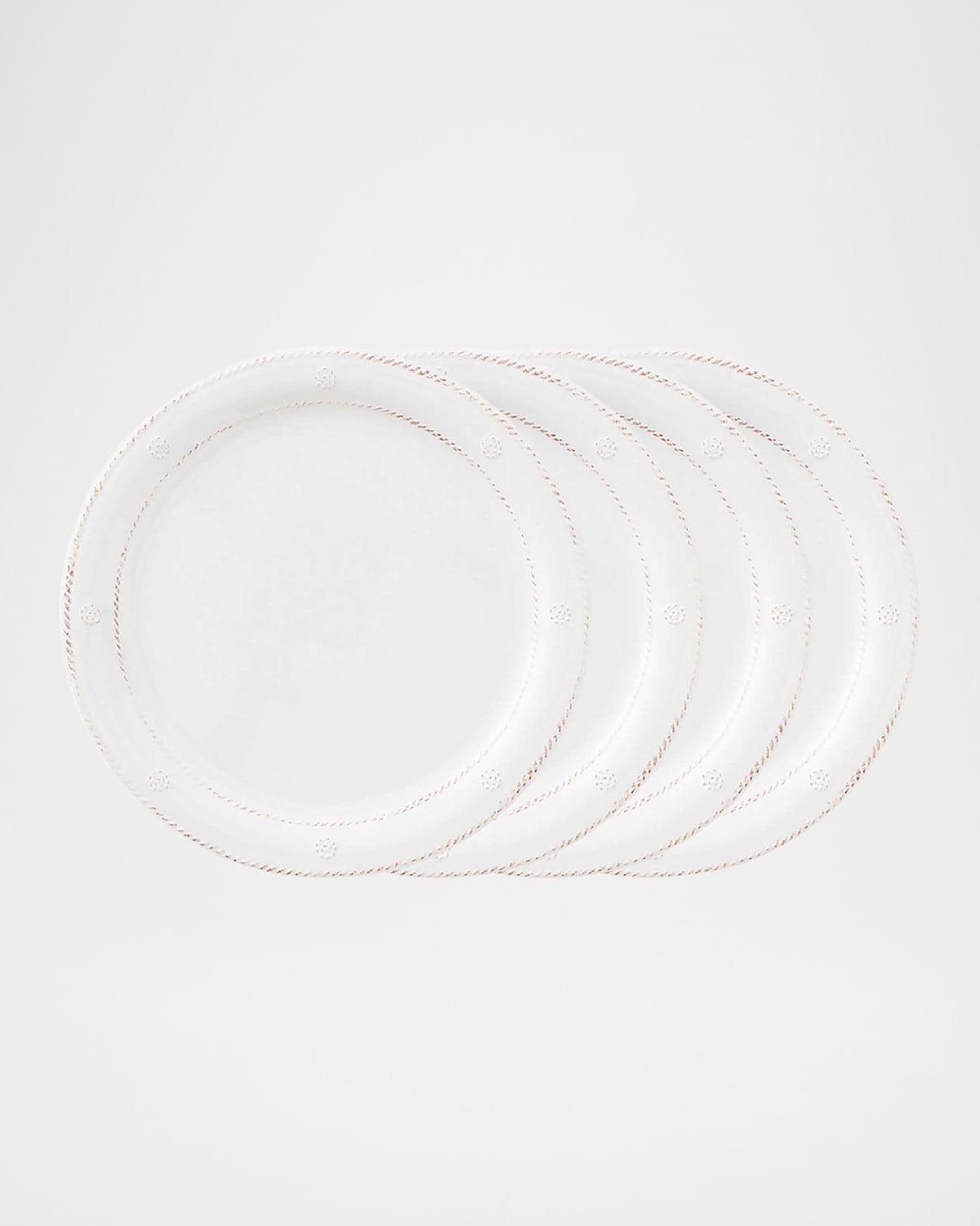 Juliska Berry & Thread Melamine Dinner Plates, Set Of 4 In Whitewash