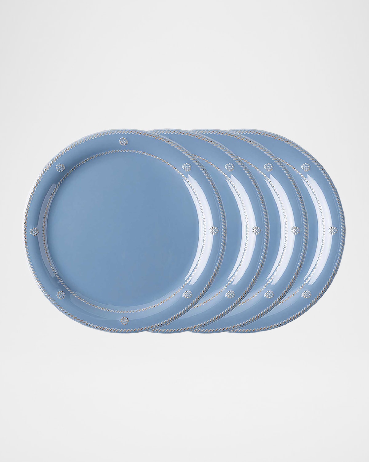 Juliska Berry & Thread Melamine Dinner Plates, Set Of 4 In Chambray