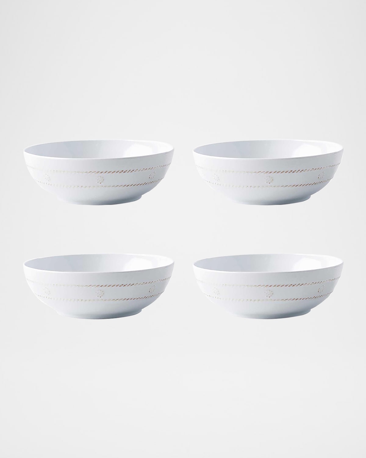 Juliska Berry & Thread Melamine Coupe Bowls, Set Of 4 In Whitewash