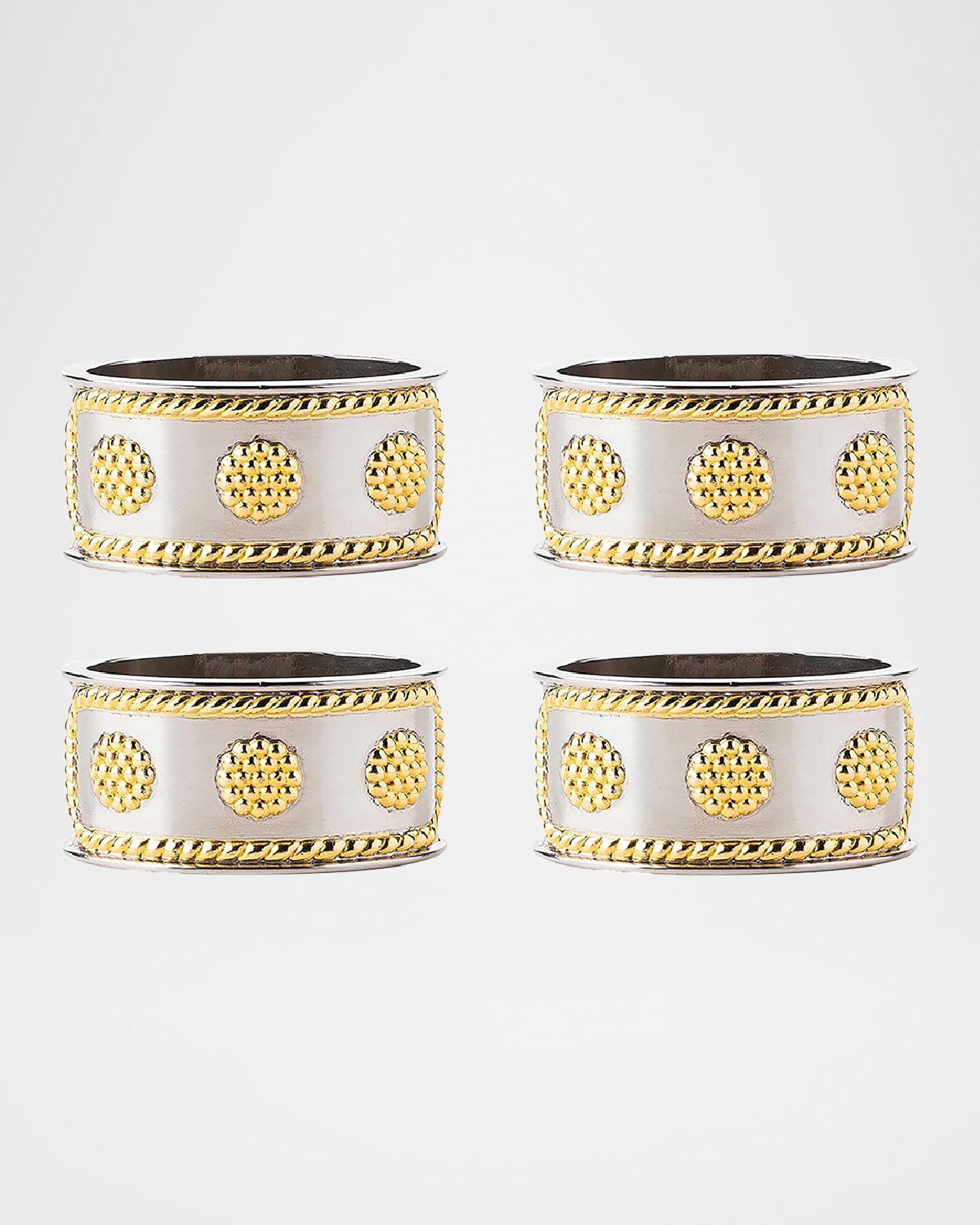 Juliska Berry & Thread Silver/gold Napkin Ring, Set Of 4 In Silver/gold