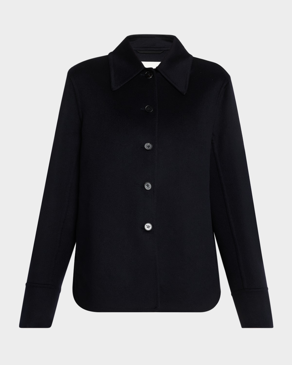 Jil Sander Button Down Cashmere Jacket In Navy