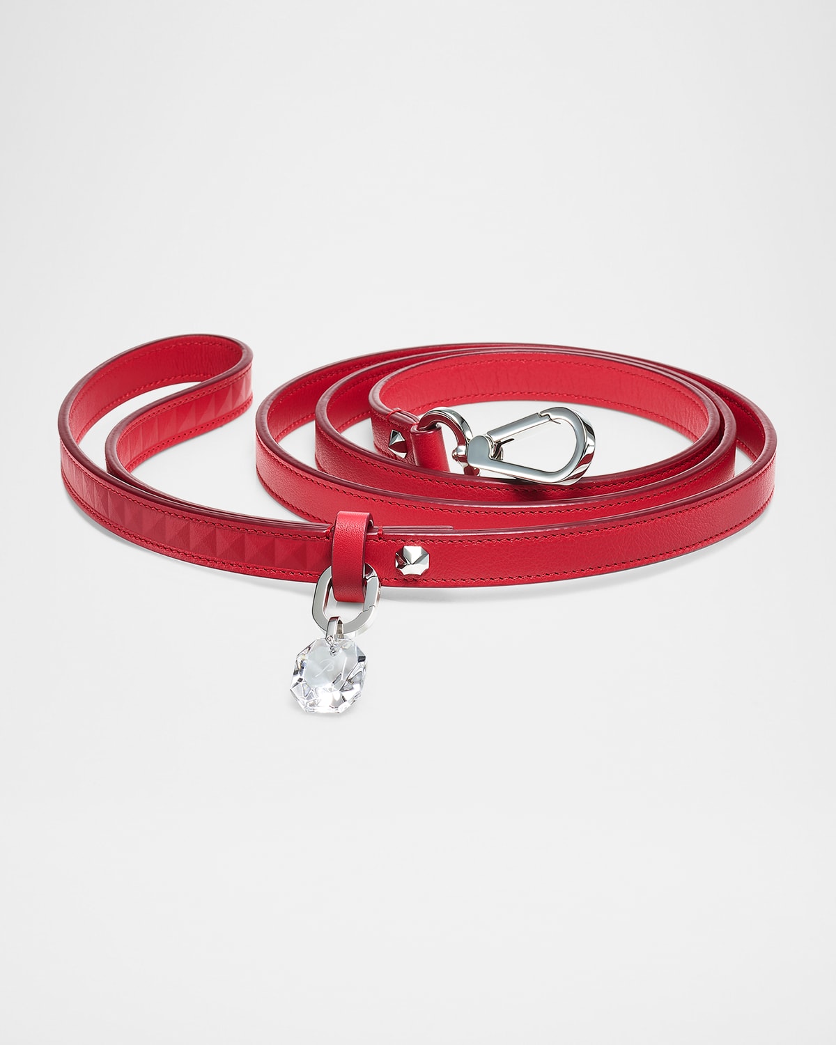 Baccarat Louxor 12" Leather Pet Leash In Red