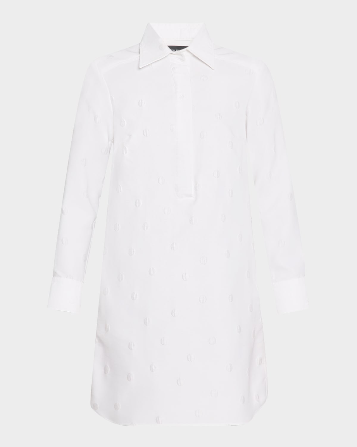 Brandon Maxwell The Lola Polo Tunic Shirt Dress In White
