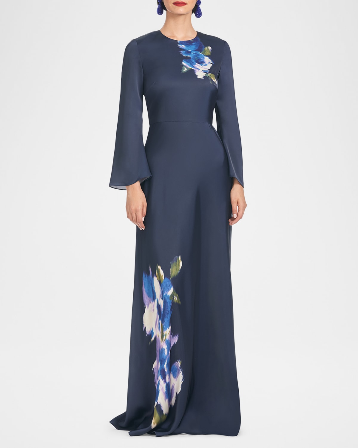 Sachin & Babi Alex Gown In Midnight Corsage