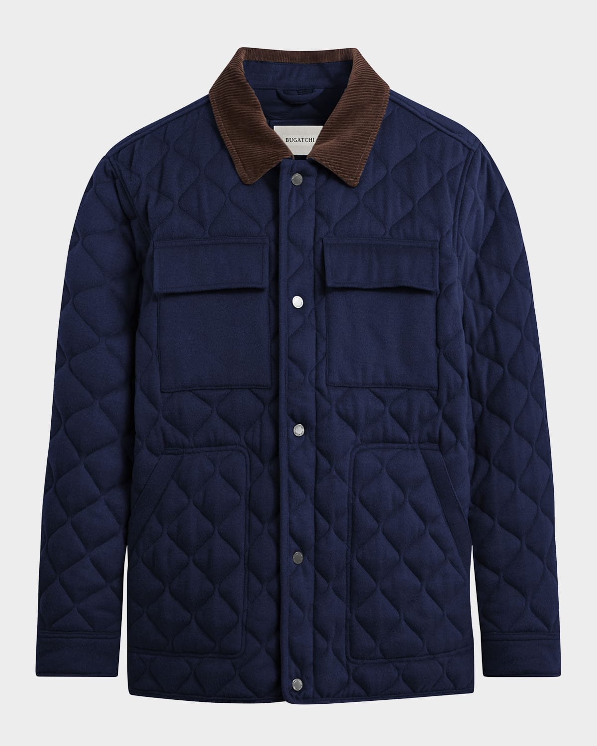 Men's Concealed-Zip Quilted Jacket