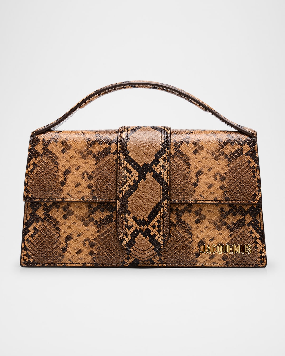 Jacquemus Le Grand Bambino Snakeskin-Print Crossbody Bag