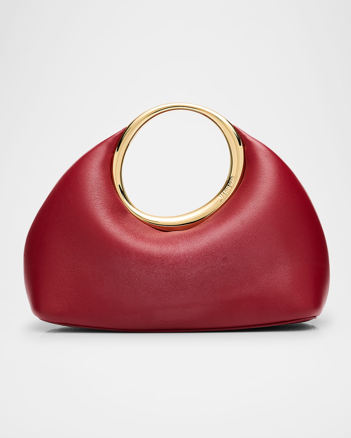Jacquemus Le Petit Calino Ring Leather Top-handle Bag In Dark Red