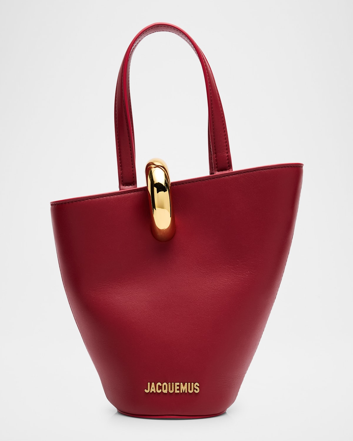 Jacquemus Le Petit Bambola Chain-Link Leather Bucket Bag
