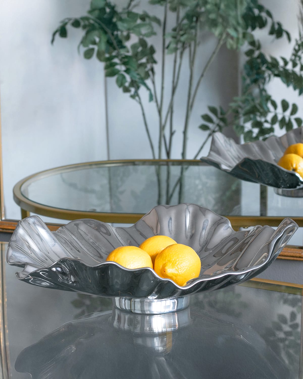 Beatriz Ball X Gretchen Murchison Vento Bloom Large Square Bowl In Silver