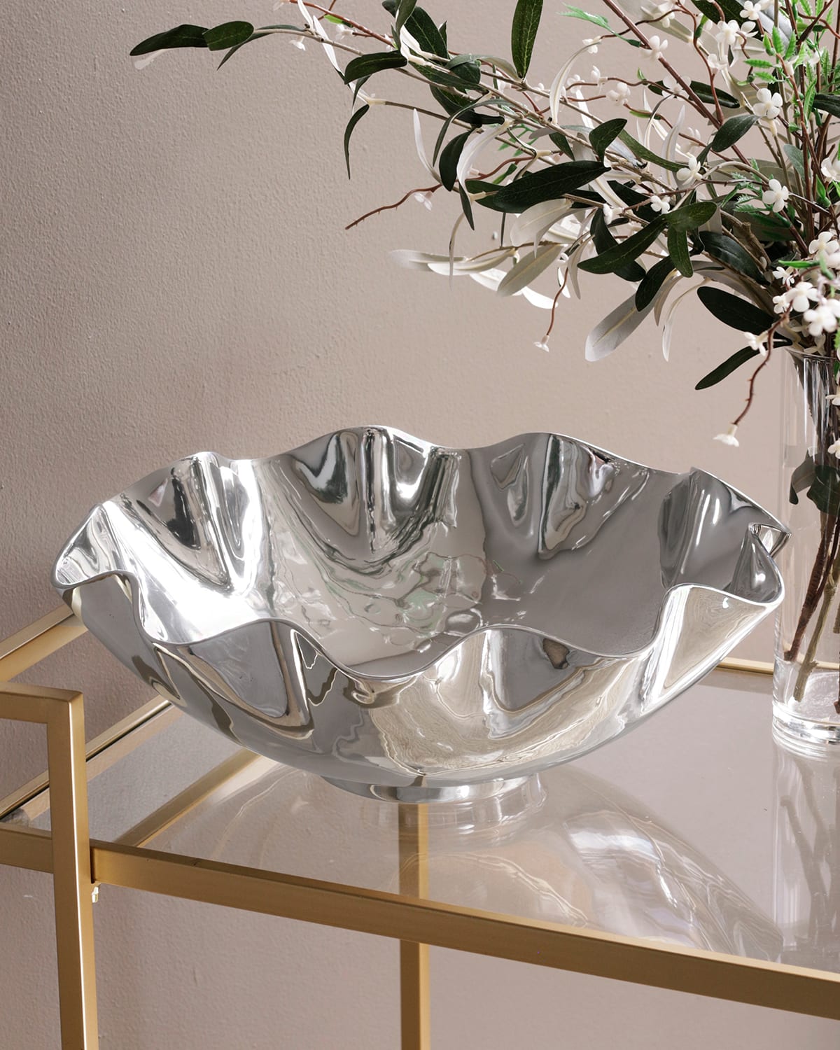 Beatriz Ball Vento Carola Extra-large Serving Bowl In Silver