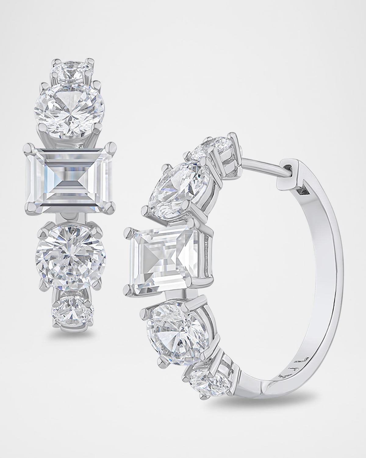 Golconda by Kenneth Jay Lane Multi Shape Cubic Zirconia Hoop Earrings Smart Closet