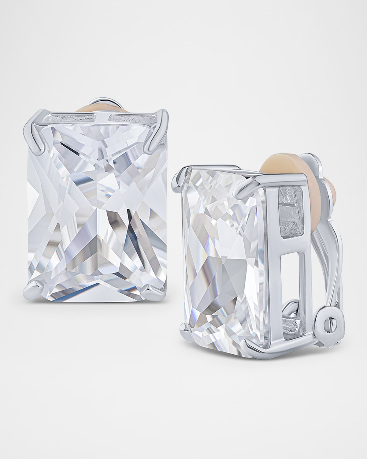 Emerald Cubic Zirconia Clip-On Earrings