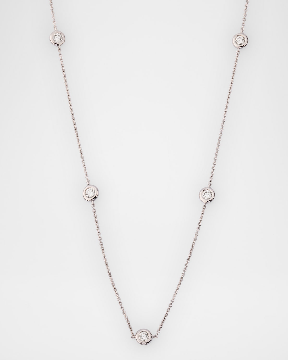 Sparkle 18K White Gold Petite 5-Station Diamond Necklace