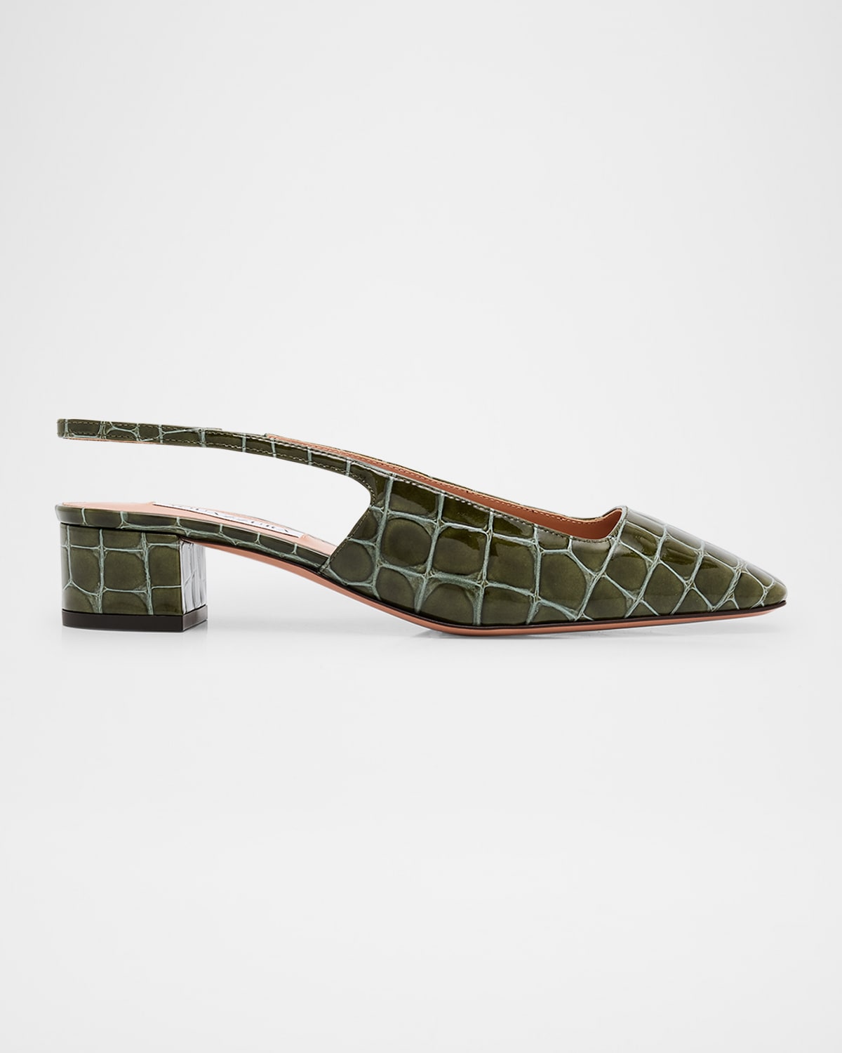 Aquazzura Ginza 35 Croc-effect Leather Slingback Pumps In Oregano