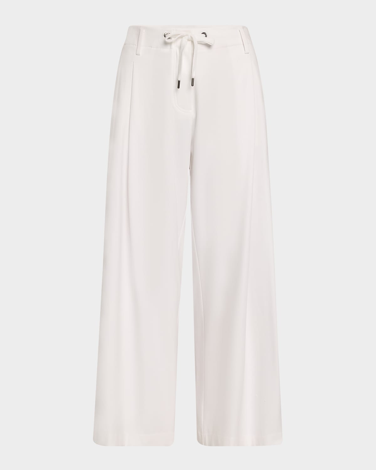 Brunello Cucinelli Straight-leg Drawstring Trousers In White
