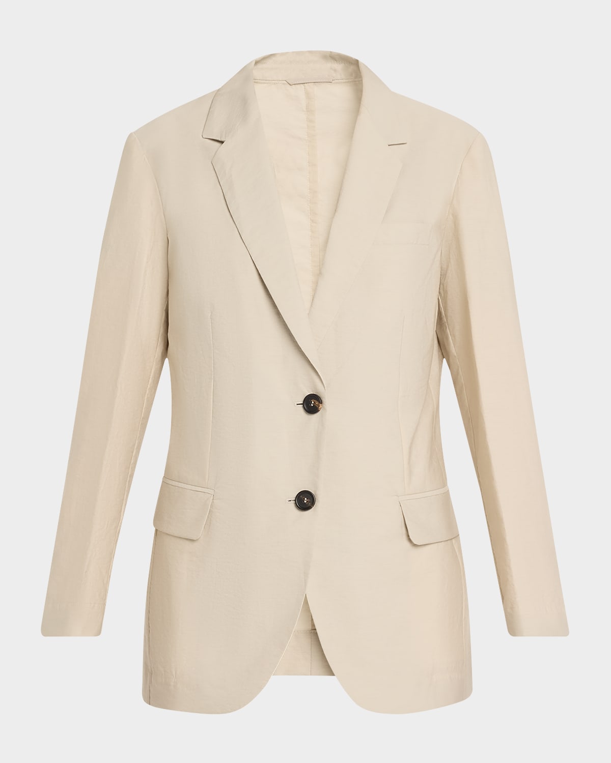 Brunello Cucinelli Techno Cotton Popeline Deconstructed Blazer In Quarzo