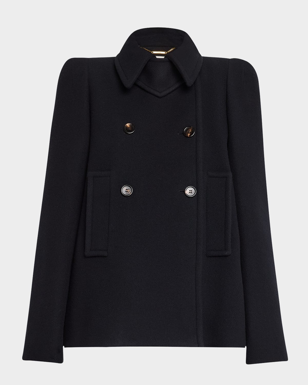 Chloé Double-breasted Wool Coat In Iconic Navy