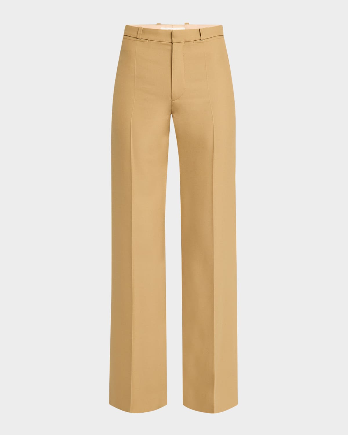 CHLOÉ FLARED CREPE WOOL TROUSERS 