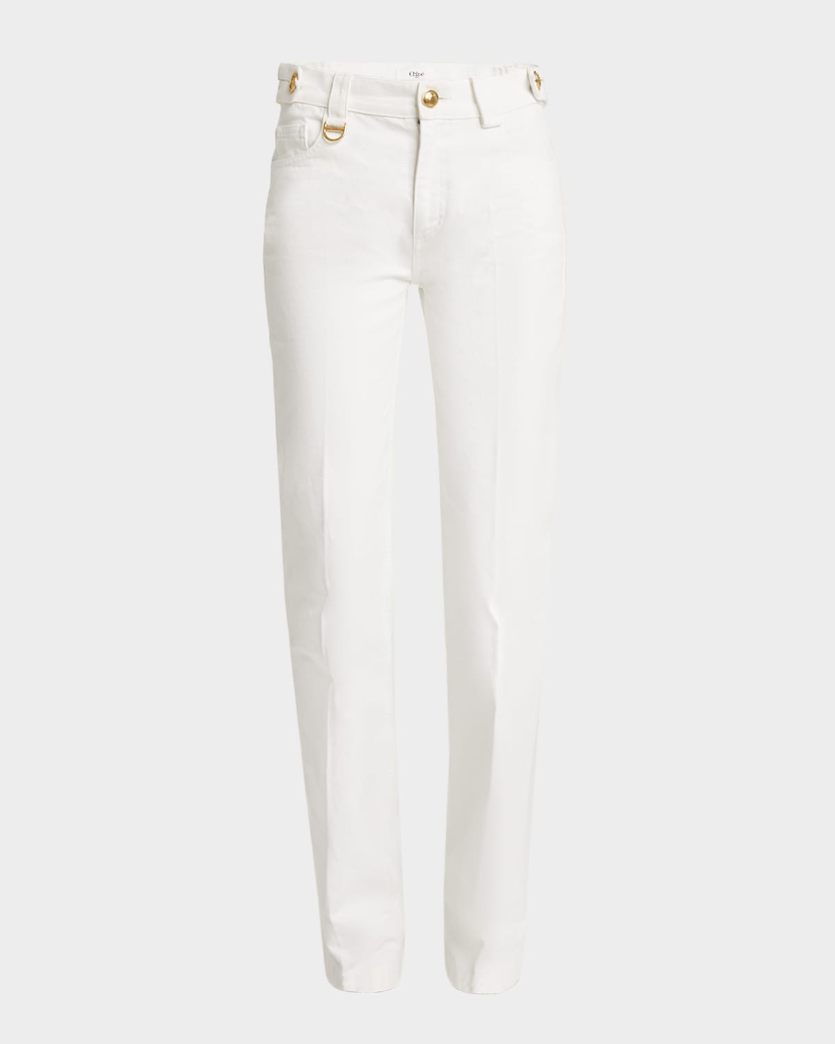 Chloé Mid-rise Straight-leg Denim Trousers In Iconic Milk