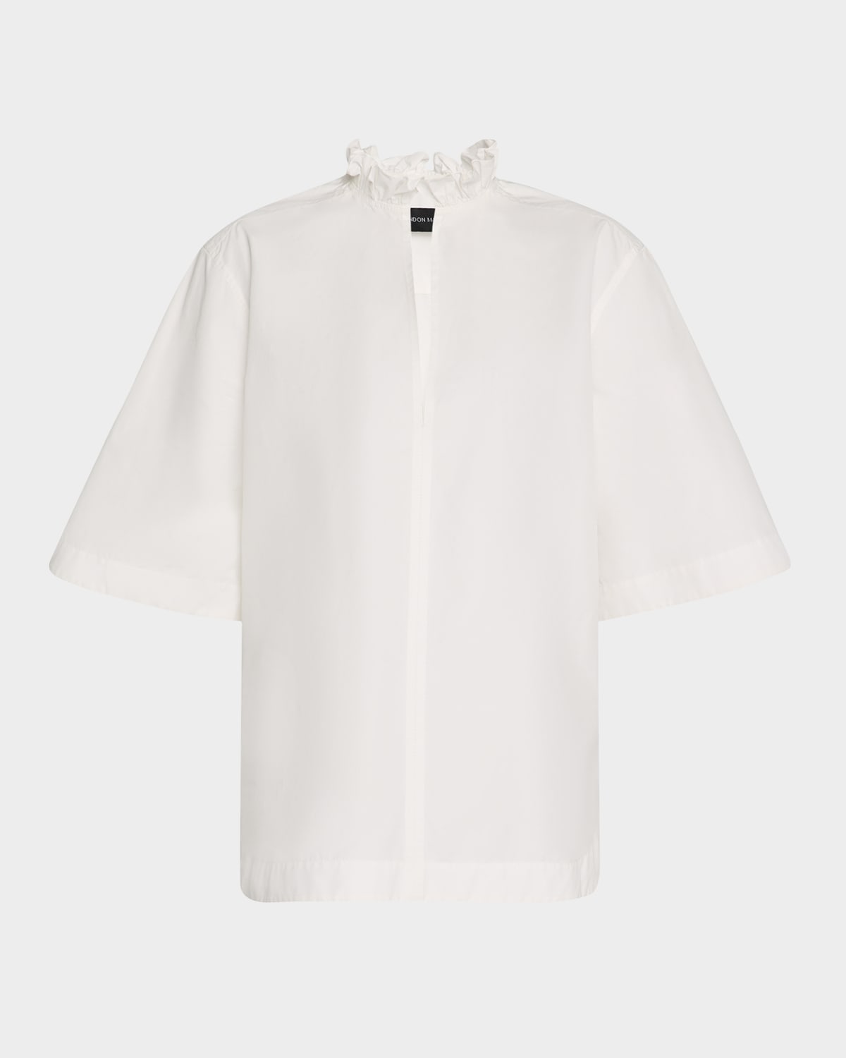 Cecilia Ruffle-Collar Short-Sleeve Shirt