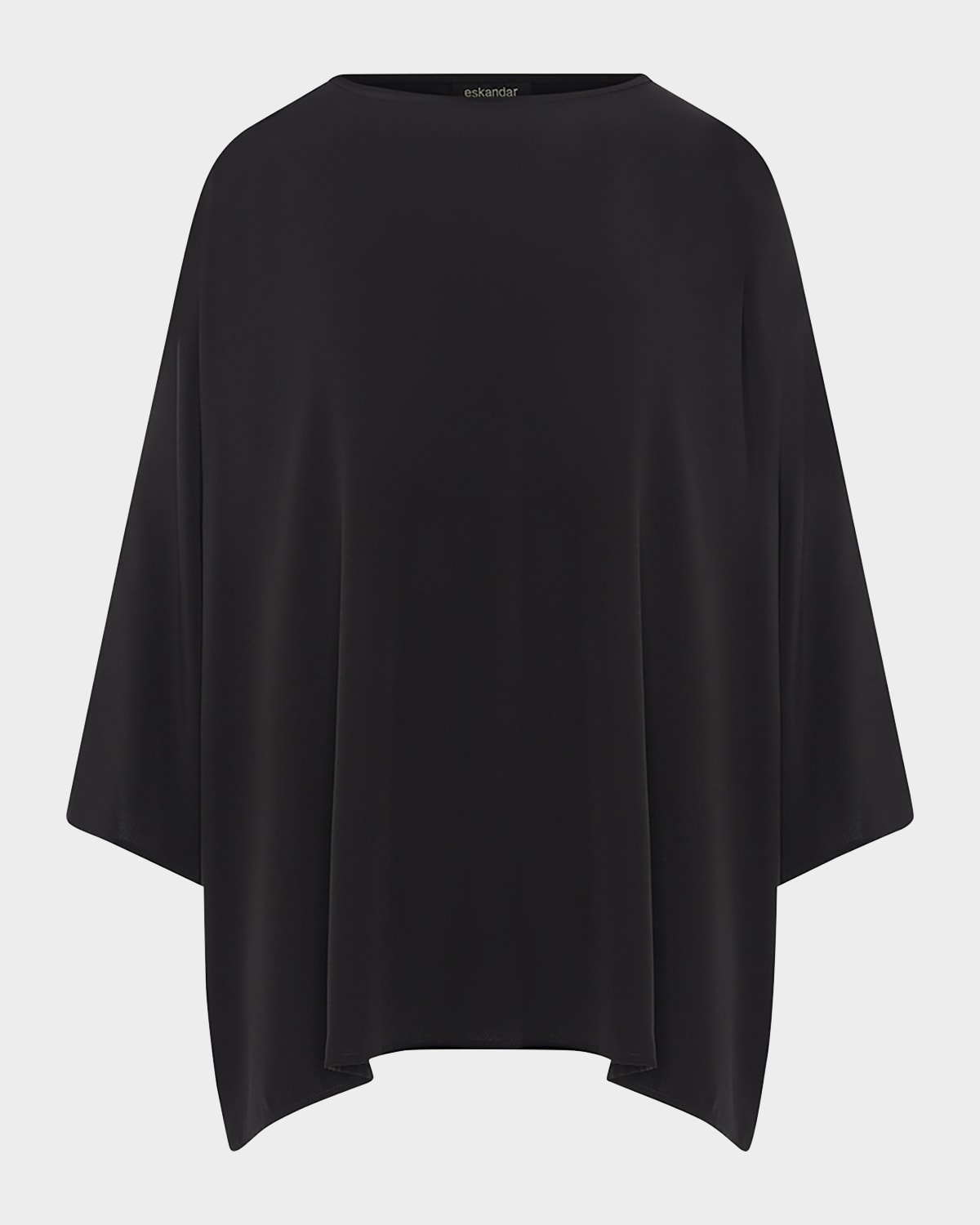 Eskandar Boat Neck Top (long Length) In Black