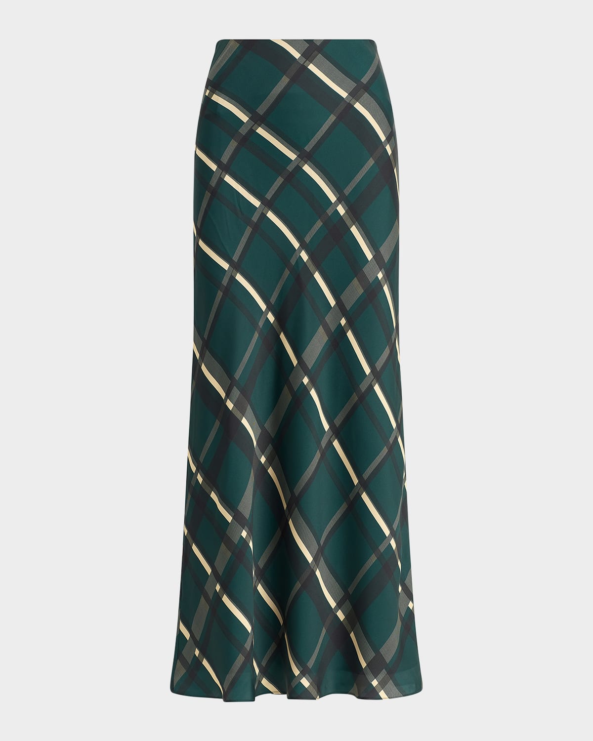 Favorite Daughter The Favorite Satin Skirt In Juniper Plaid